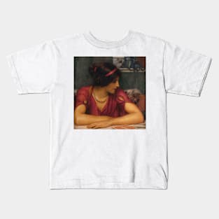 The Letter (A Classical Maiden) by John William Godward Kids T-Shirt